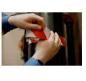 Preview: Floor marking tape red-white soft PVC adhesive tape warning tape marking tape trade fair industry 33m - Kopie